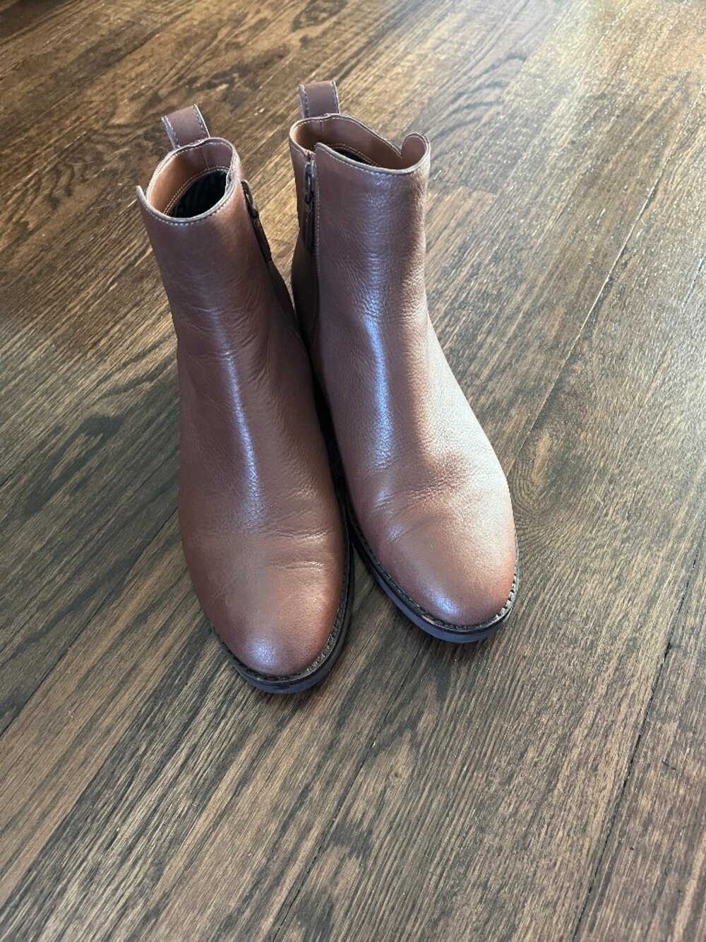 Cole Haan Cognac Leather Ankle Boots